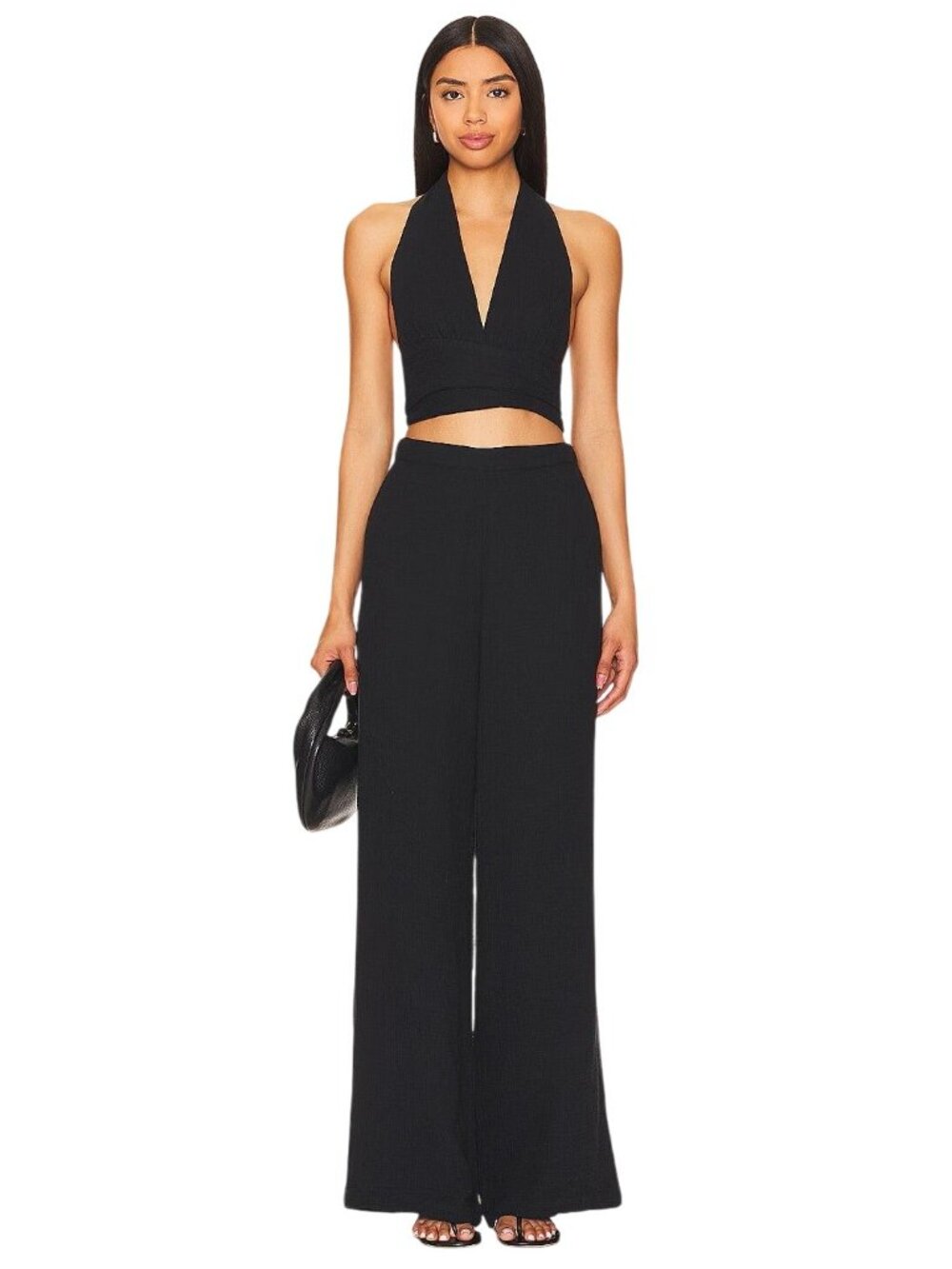 LSPACE Santos Pant in Black Large New Womens Wide leg relaxed fit - Picture 4 of 14